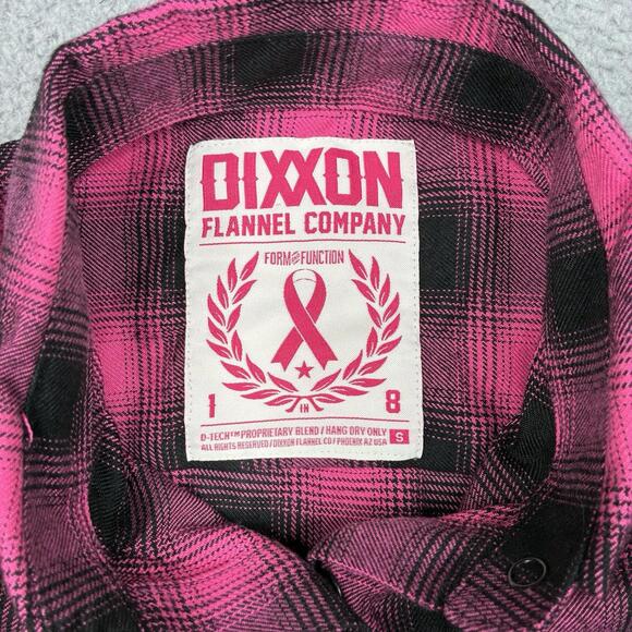 Dixxon Flannel Co Women’s Small Survivor Pink Black Snap Breast Cancer Shirt - Picture 5 of 8
